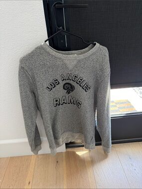 Junk Food Clothing Gray Los Angeles Rams Crewneck Sweatshirt